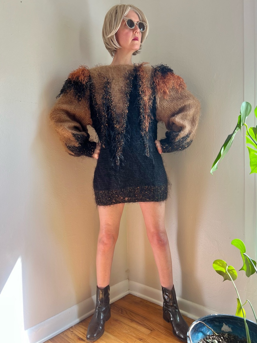 Mohair Maximalist Fuzzy Knit Oversized Sweater - Picture 3 of 12